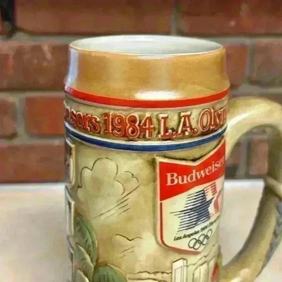 Budweiser Los Angeles Olympic Games Stein 1980/1984 Ceramarte Made In Brazil - Picture 6 of 10